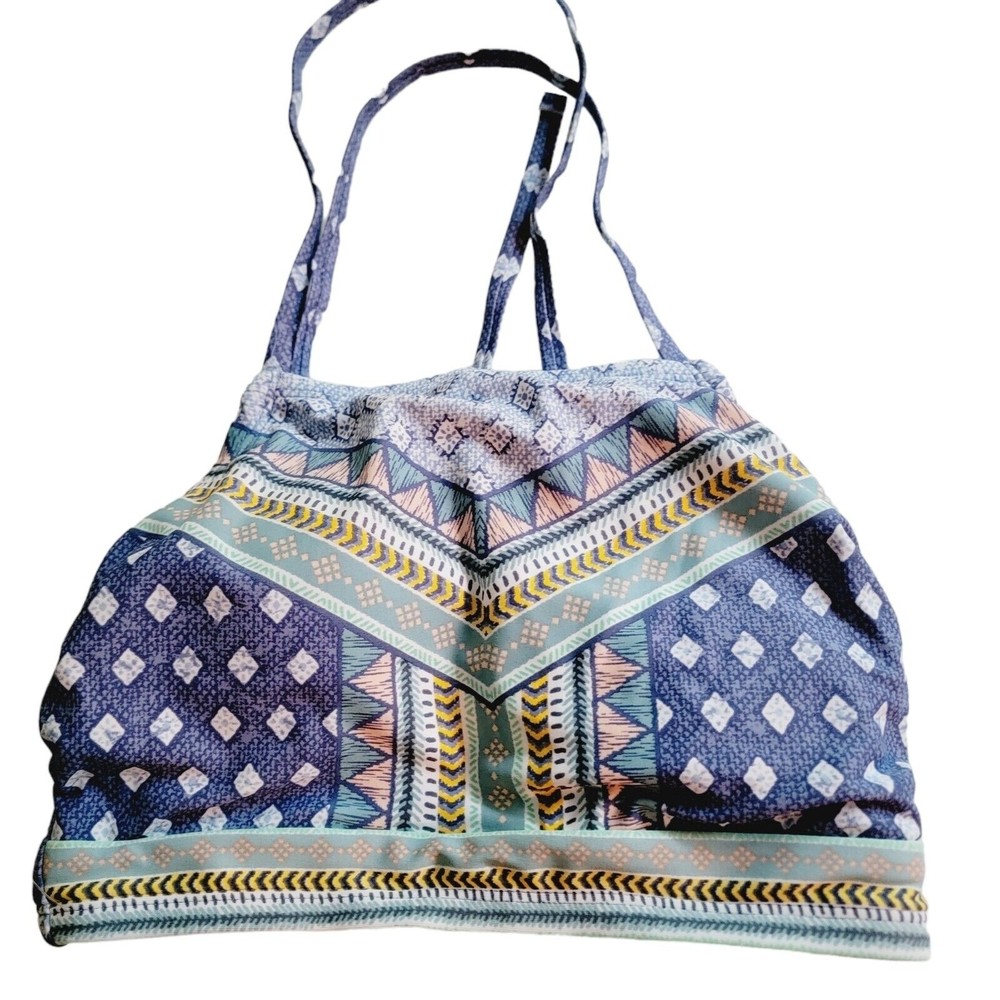 xhilaration Paisley Blue Bikini‎ Halter top, 00281